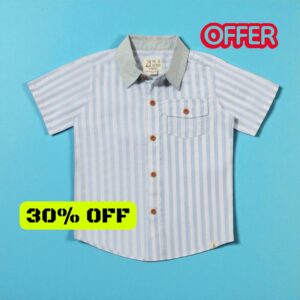 Camisa tejida de Rayas Azul