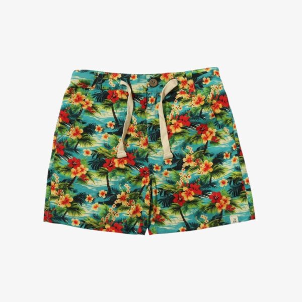 Shorts cortos Mahalo con estampado de hibisco